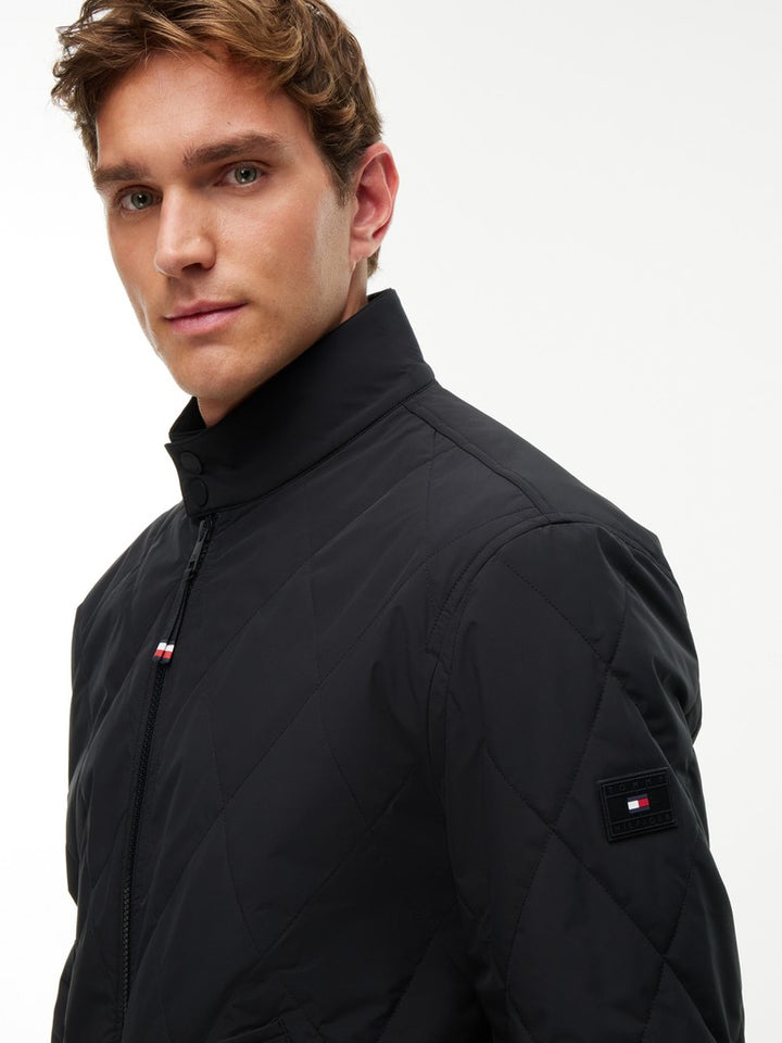 TOMMY HILFIGER PACKABLE QUILTED HARRINGTON - BLACK