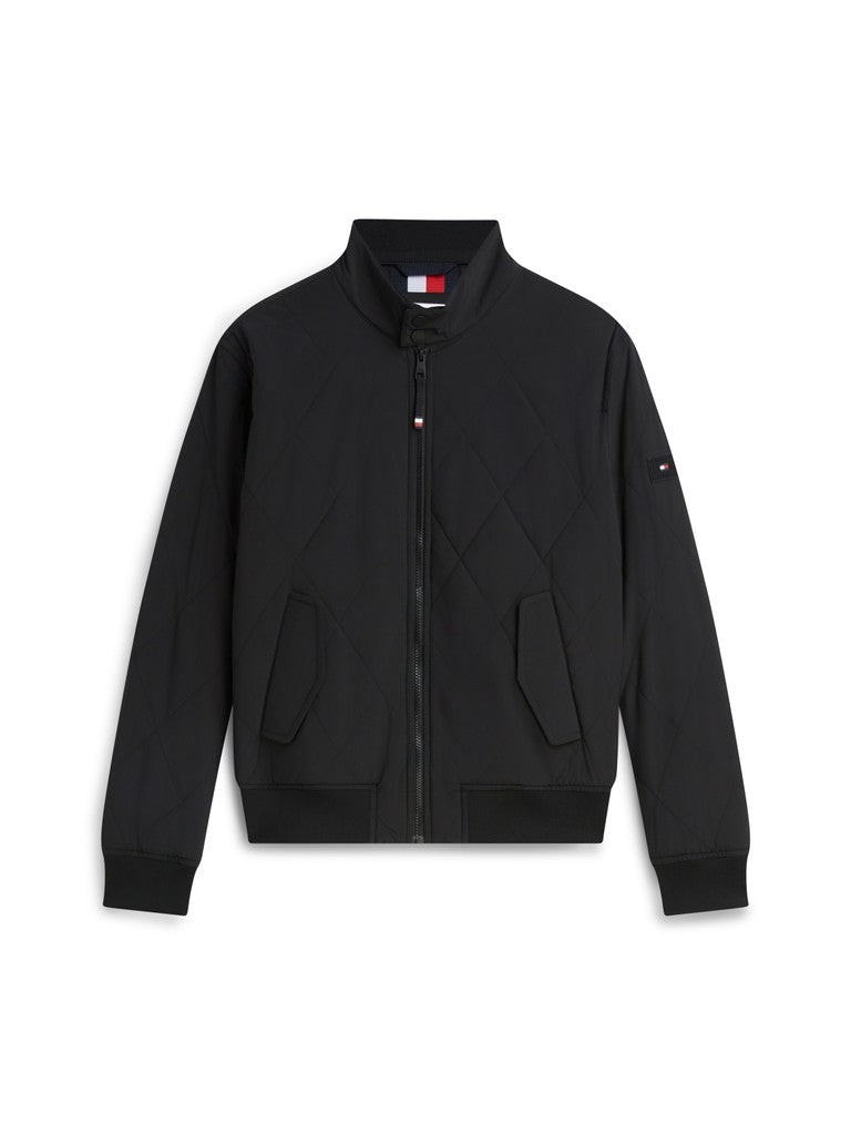 TOMMY HILFIGER PACKABLE QUILTED HARRINGTON - BLACK
