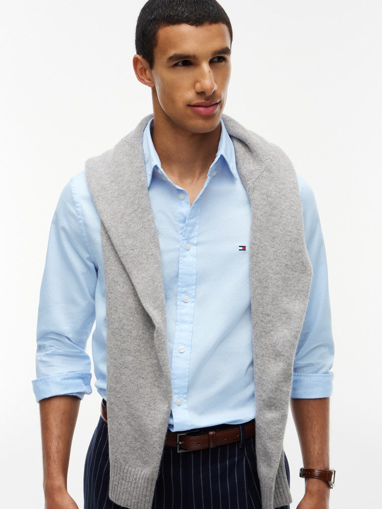 TOMMY HILFIGER FLEX DOBBY SF SHIRT - SWEET BLUE