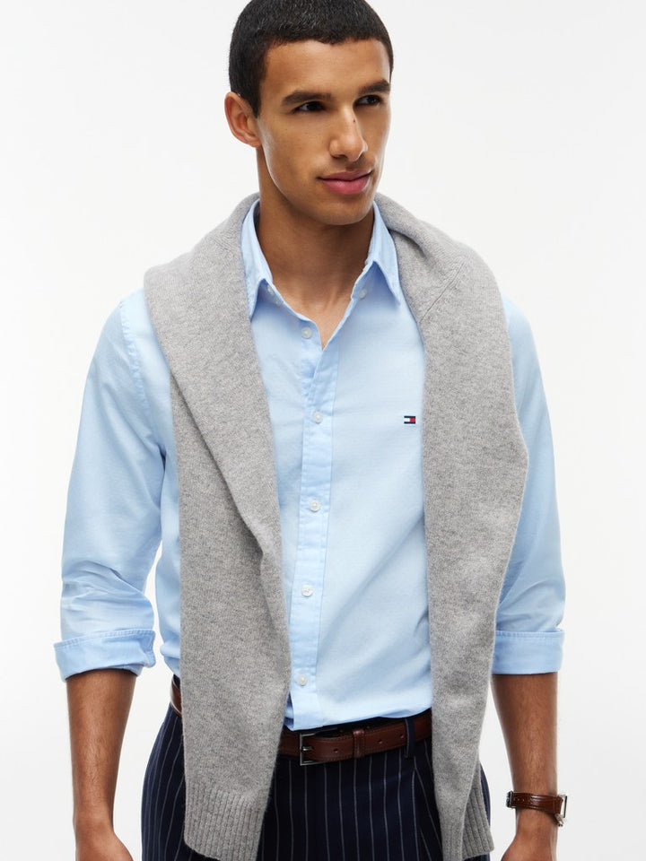 TOMMY HILFIGER FLEX DOBBY SF SHIRT - SWEET BLUE