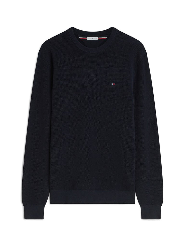 TOMMY HILFIGER ESSENTIAL STRUCTURE CREW - NAVY BLUE