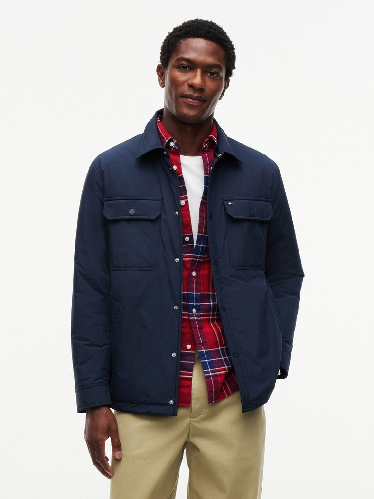 TOMMY HILFIGER PACKABLE LW SHIRT JACKET - NAVY BLUE