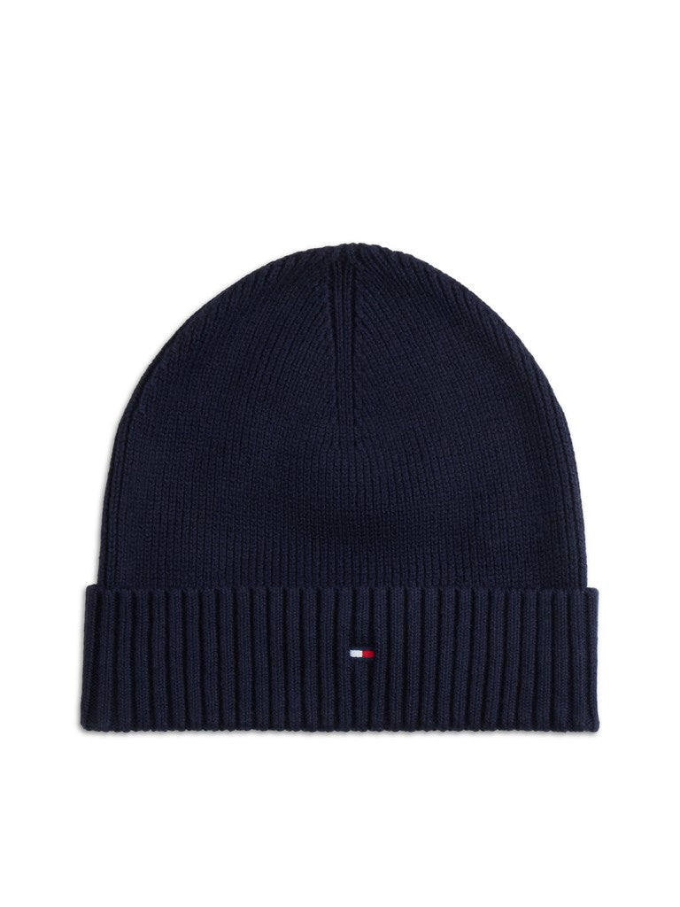TOMMY HILFIGER FLAG BEANIE AND SCARF - SPACE BLUE