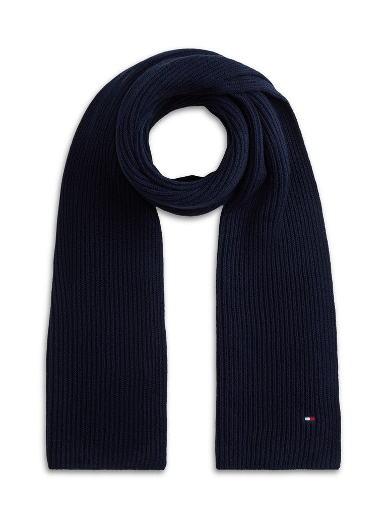TOMMY HILFIGER FLAG BEANIE AND SCARF - SPACE BLUE