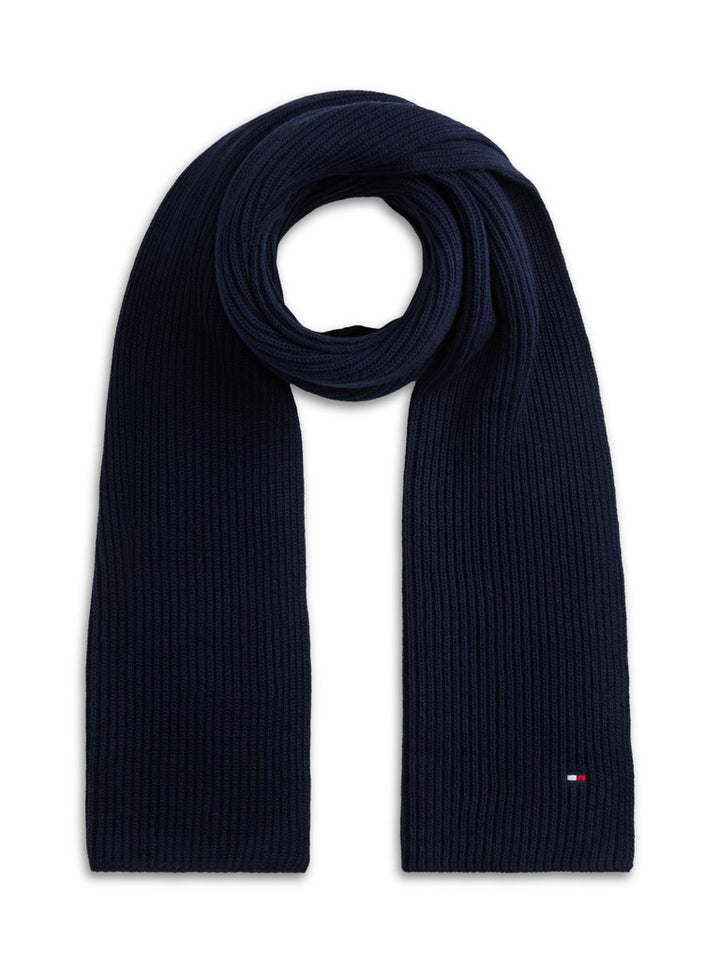 TOMMY HILFIGER FLAG BEANIE AND SCARF - SPACE BLUE