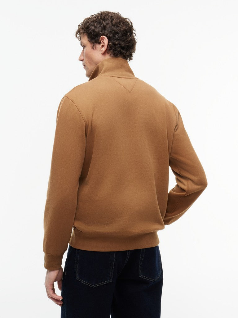 TOMMY HILFIGER ESSENTIAL FLEECE 1/4 ZIP - TAWNY