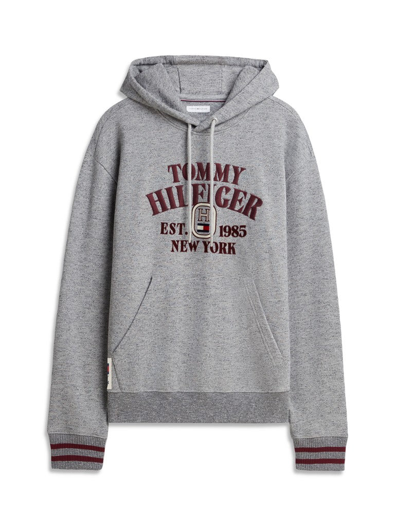 TOMMY HILFIGER VARSITY EMBRO RLX HOODIE - LIGHT GREY