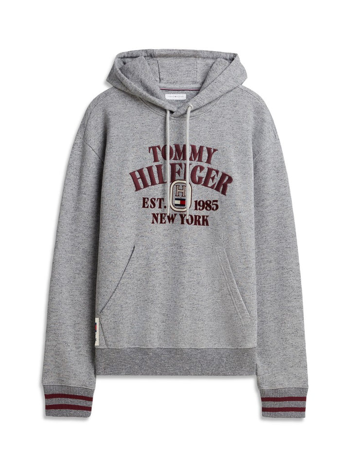 TOMMY HILFIGER VARSITY EMBRO RLX HOODIE - LIGHT GREY
