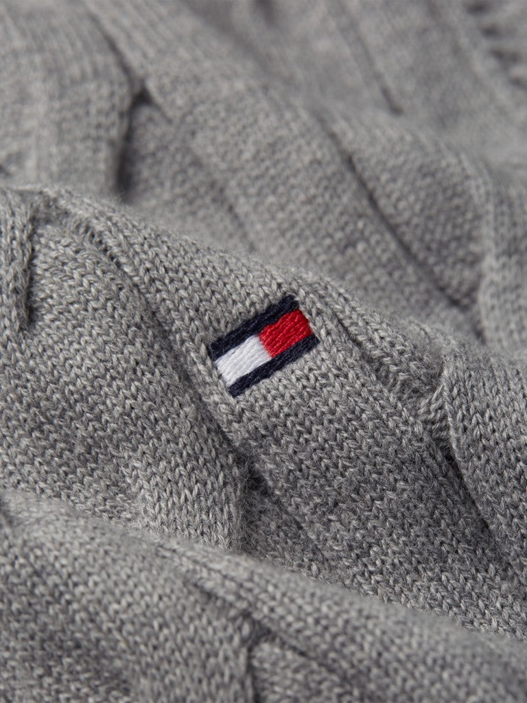 TOMMY HILFIGER CLASSIC COTTON CABLE CREW NECK - GREY