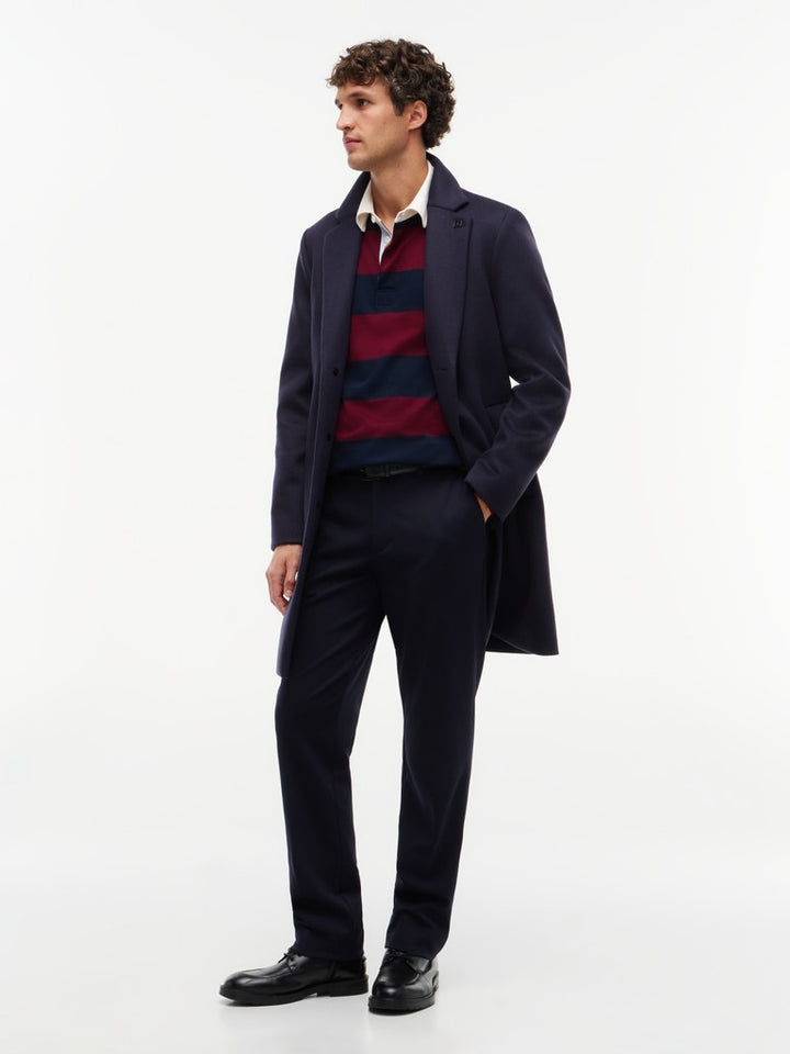TOMMY HILFIGER ESSENTIAL STRIPE RUGBY - BURGUNDY