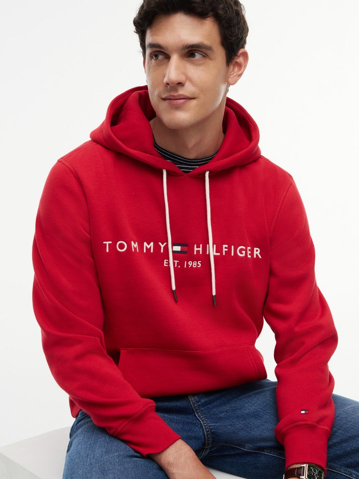 TOMMY HILFIGER TOMMY LOGO HOODY - MEDIUM RED