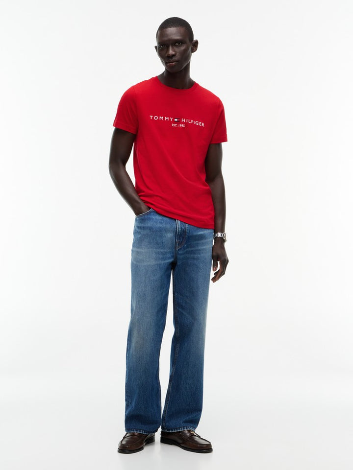 TOMMY HILFIGER TOMMY LOGO TEE - MEDIUM RED