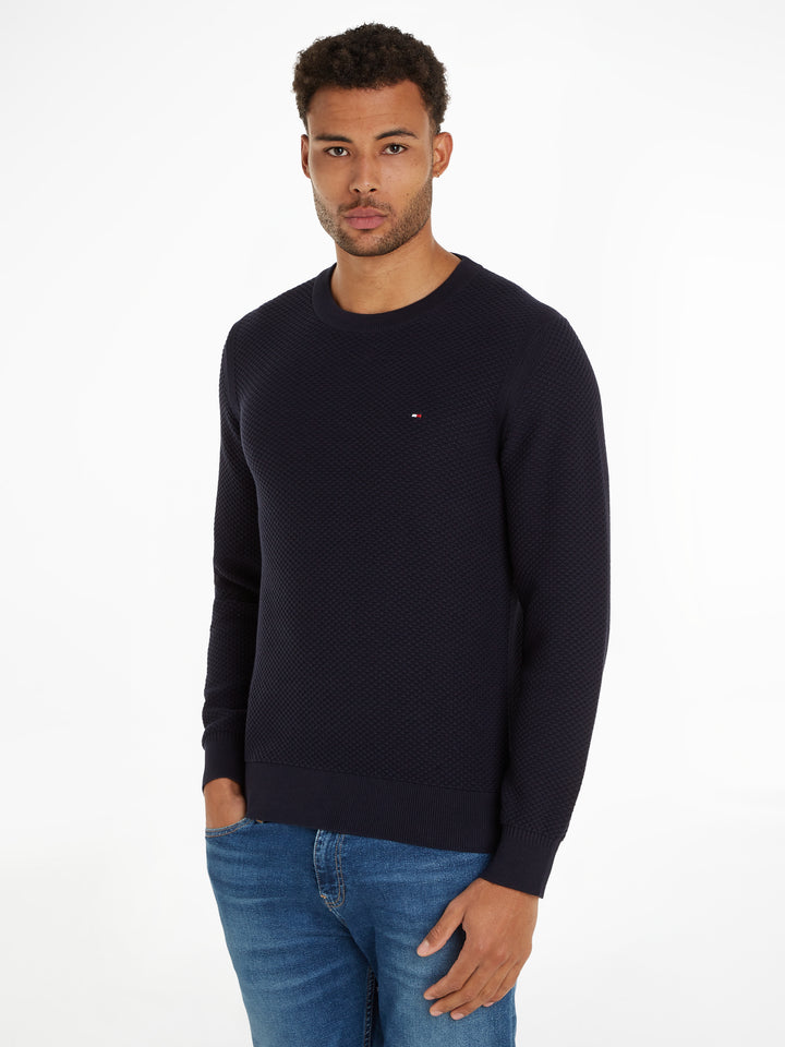 TH OVAL STRUCTURE CREW NECK - NAVY