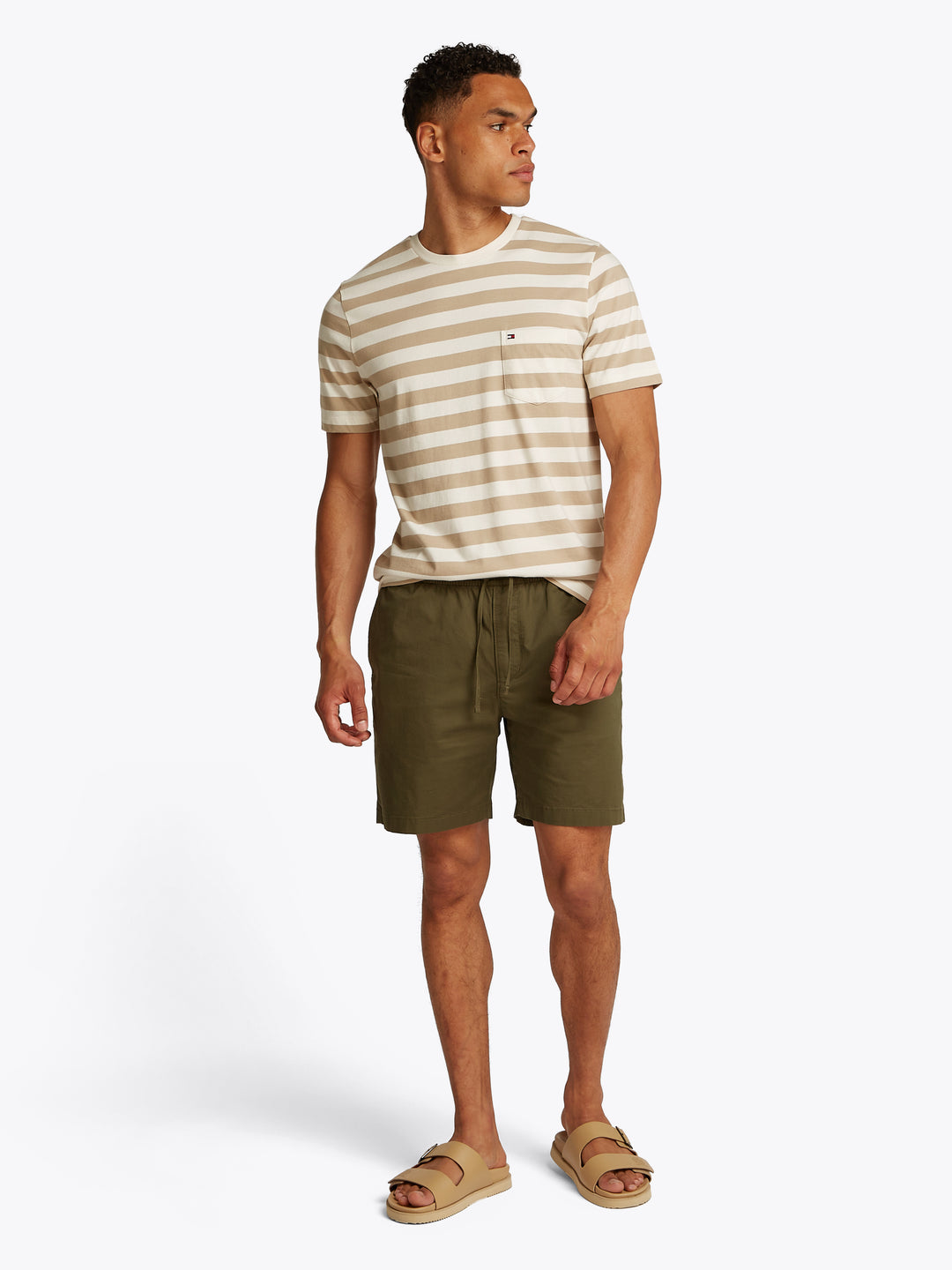 TH ESSENTIAL SOLID POCKET TEE - IVORY/SANDALWOOD