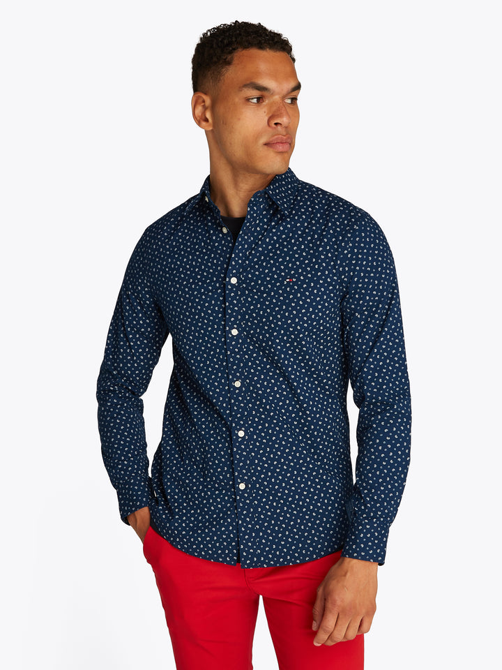 TH FLEX POPLIN AOP SF SHIRT - NIGHT SKY