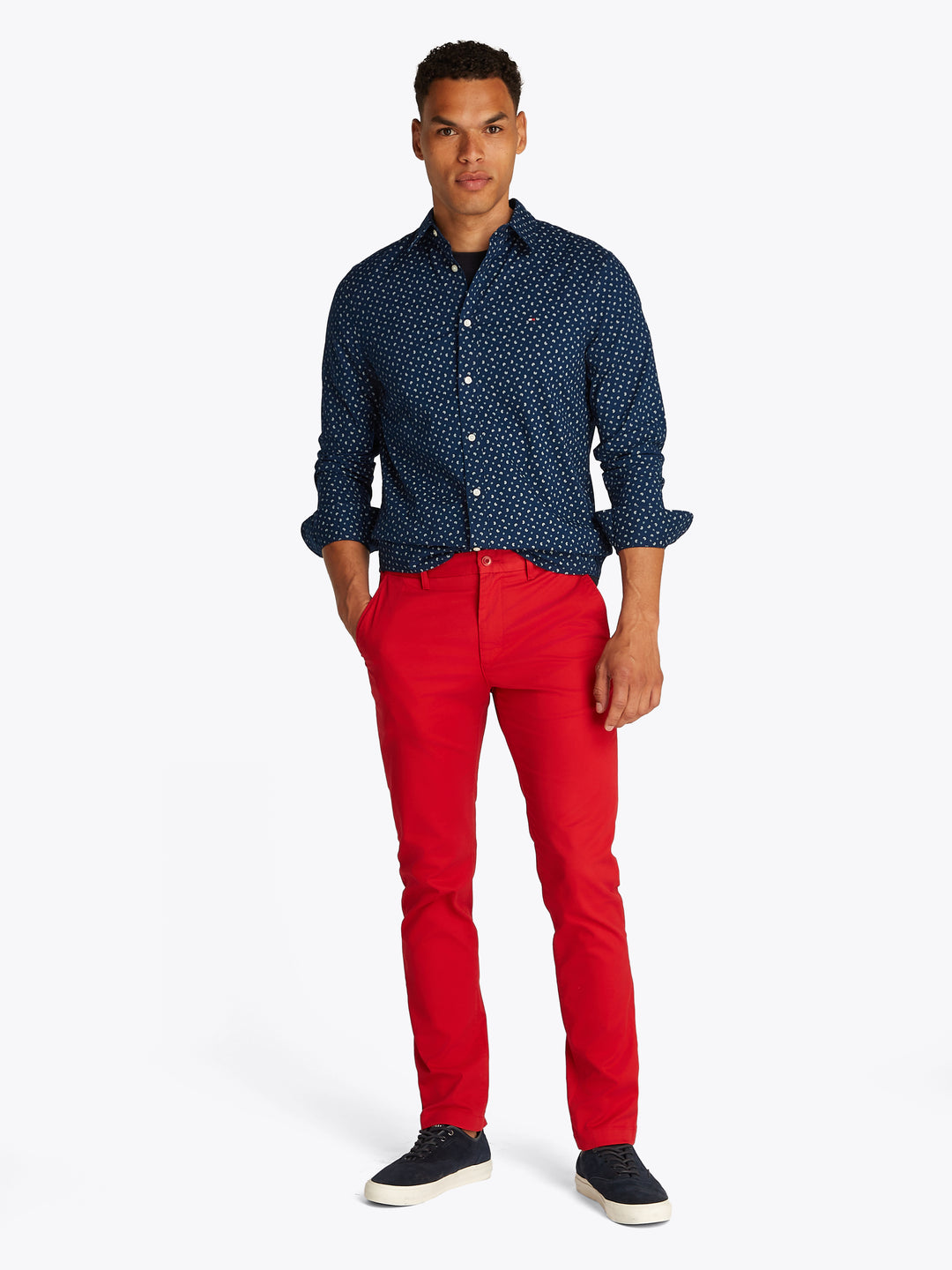 TH FLEX POPLIN AOP SF SHIRT - NIGHT SKY