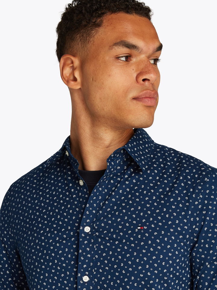TH FLEX POPLIN AOP SF SHIRT - NIGHT SKY