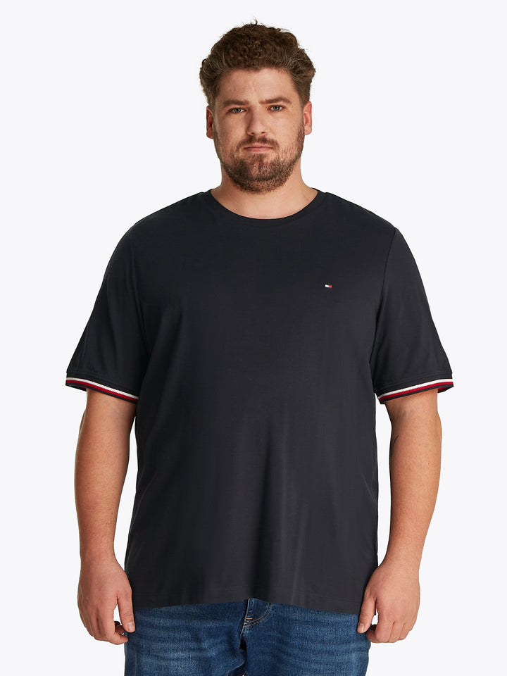TH BT-GLOBAL STRIPE CUFF TEE - NAVY