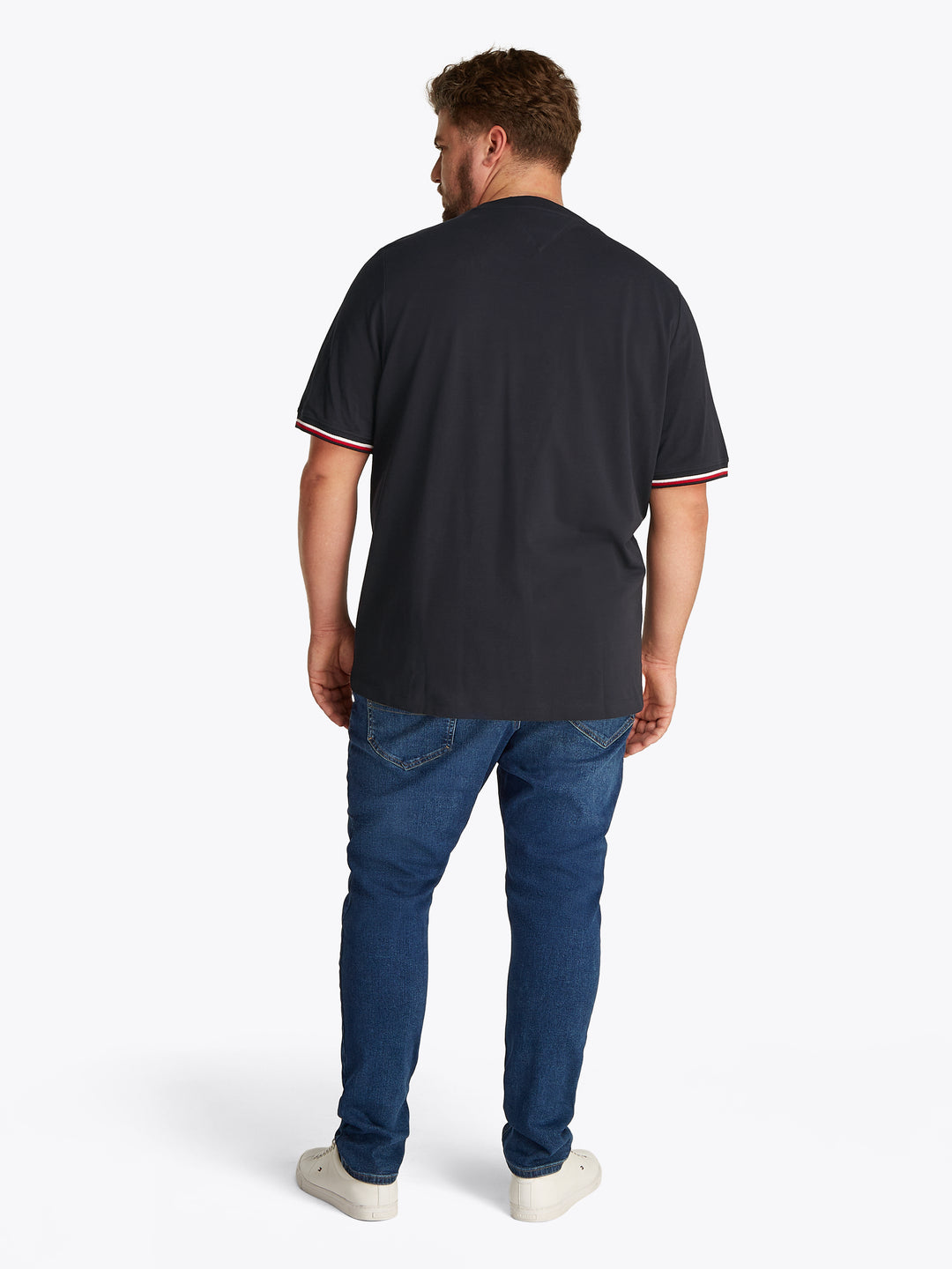 TH BT-GLOBAL STRIPE CUFF TEE - NAVY