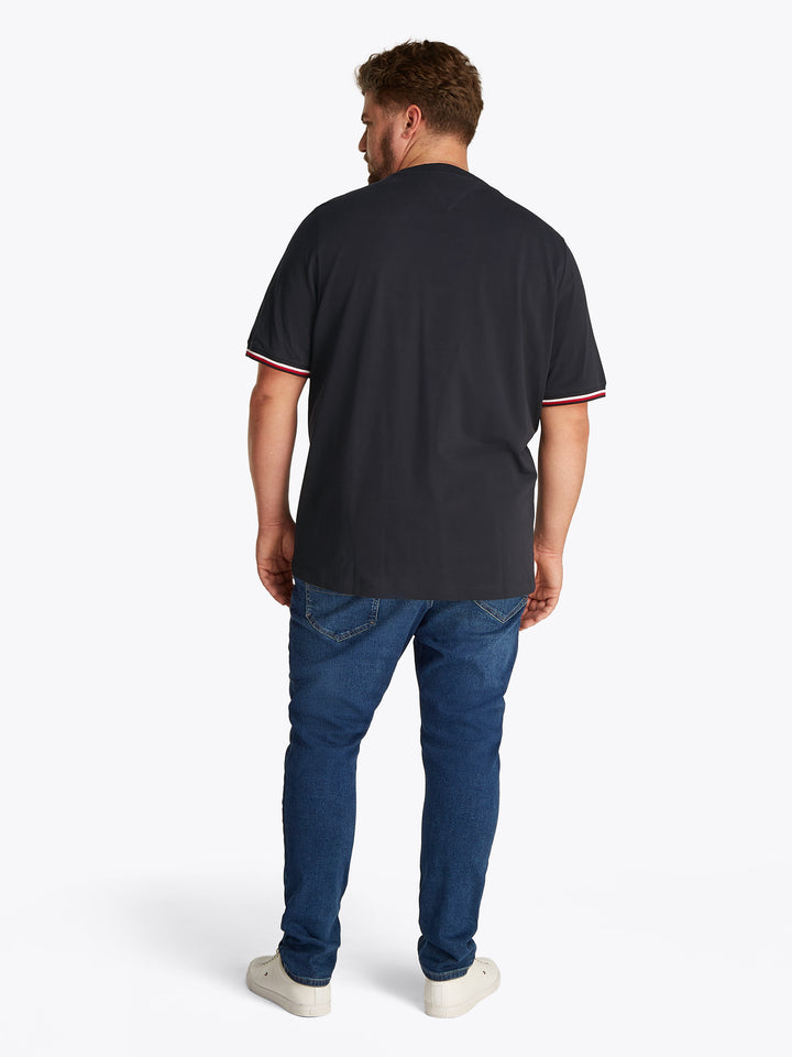 TH BT-GLOBAL STRIPE CUFF TEE - NAVY