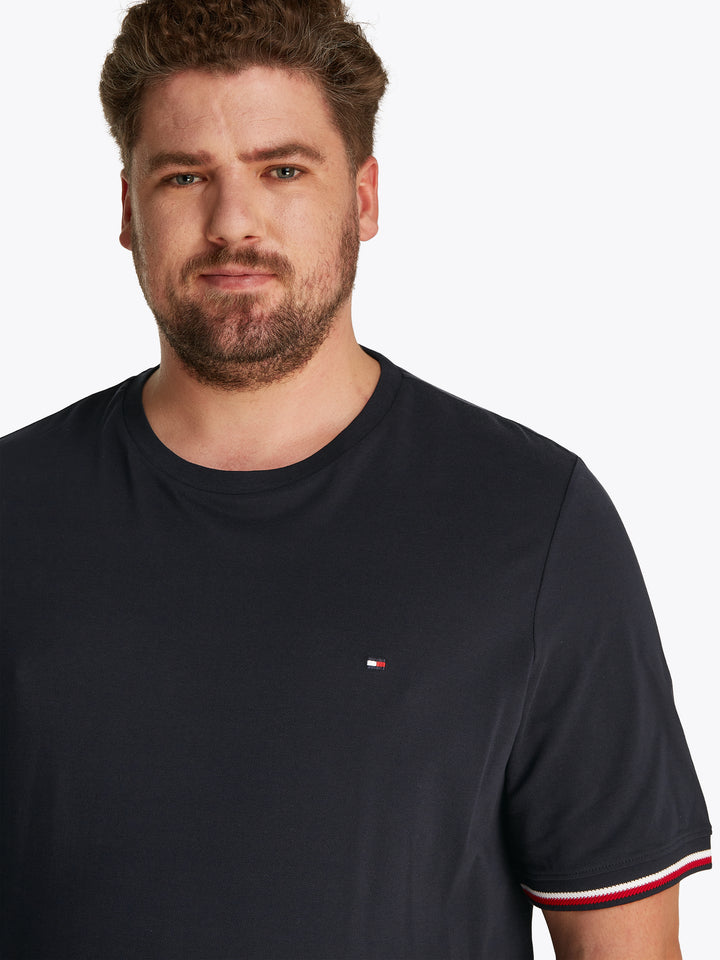 TH BT-GLOBAL STRIPE CUFF TEE - NAVY