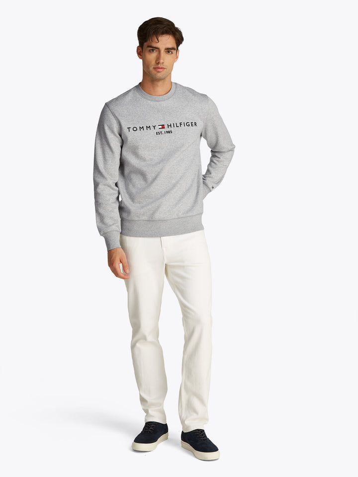 TH TOMMY LOGO SWEATSHIRT - LIGHT GREY