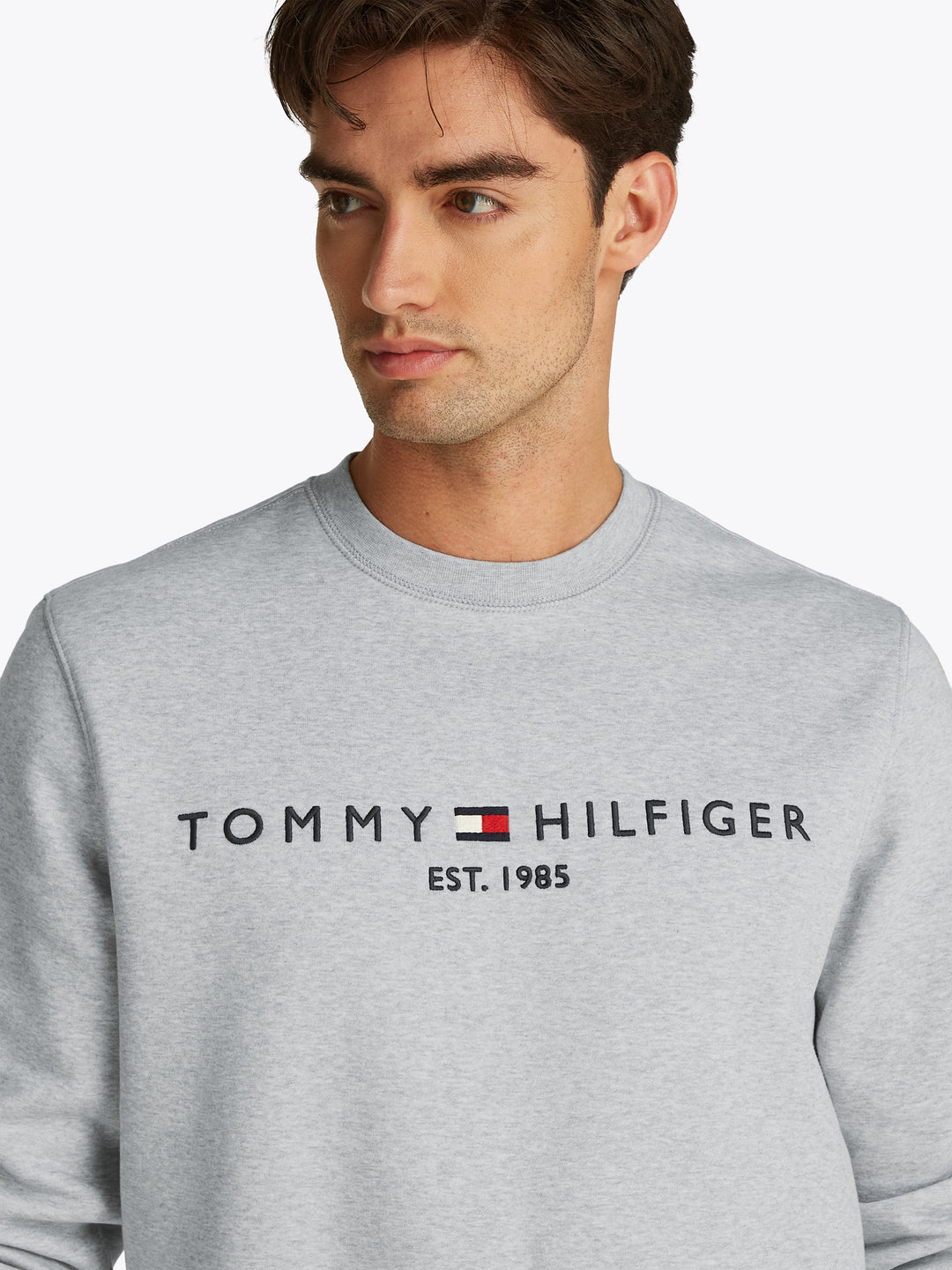 TH TOMMY LOGO SWEATSHIRT - LIGHT GREY