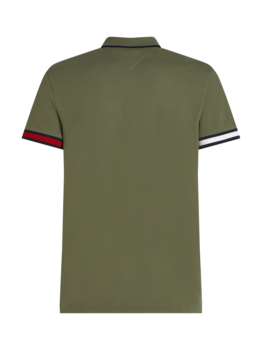 TH FLAG CUFF SLIM FIT POLO - BATTLE GREEN
