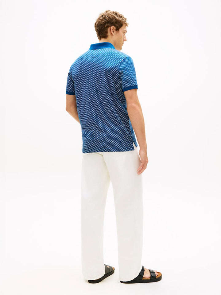 TOMMY HILFIGER AOP INTERLOCK REG POLO - BLUE JEAN