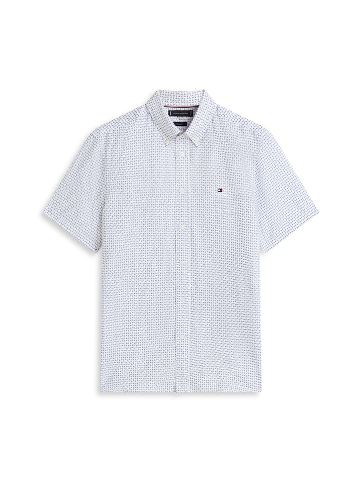 TOMMY HILFIGER LINEN BLEND PRT SS SHIRT - WHITE/ALLOVER