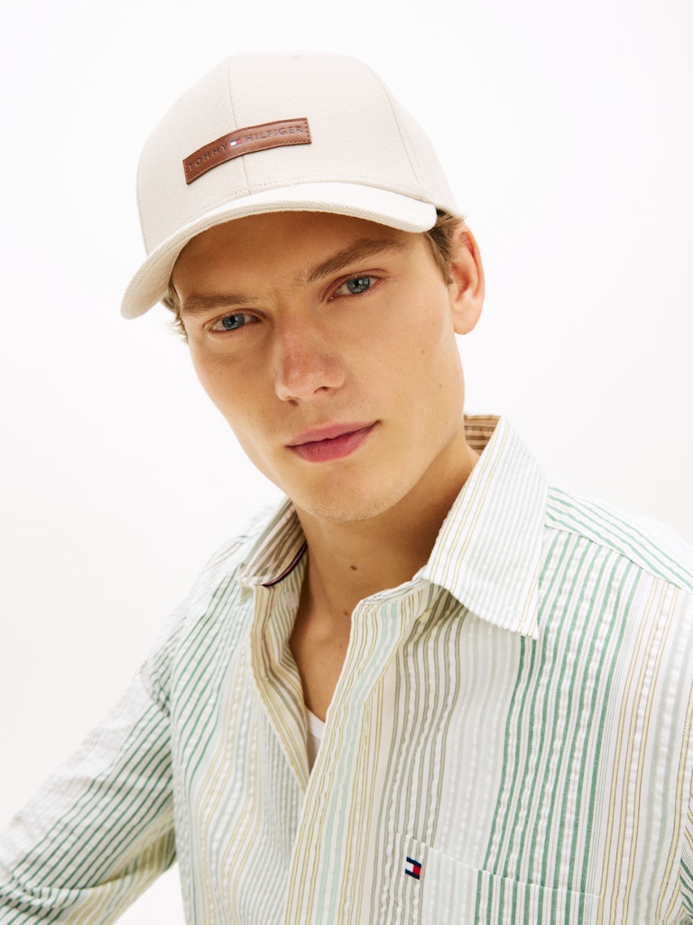 TOMMY HILFIGER FOUNDATION CANVAS 6 PANEL CAP - BEIGE