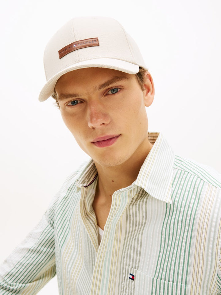 TOMMY HILFIGER FOUNDATION CANVAS 6 PANEL CAP - BEIGE