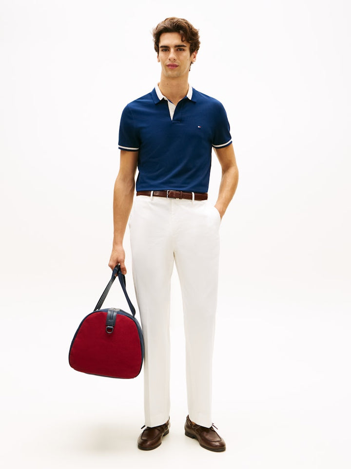 TOMMY HILFIGER CONTRAST COLLAR BLOCK REG POLO - CARBON NAVY
