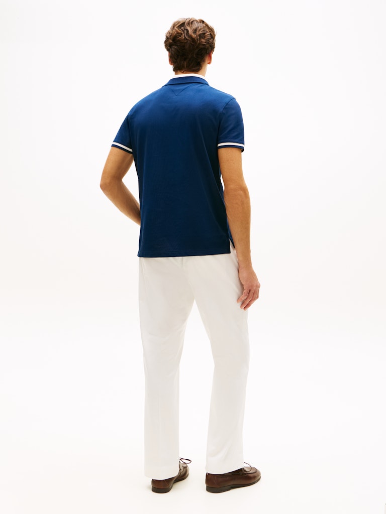 TOMMY HILFIGER CONTRAST COLLAR BLOCK REG POLO - CARBON NAVY