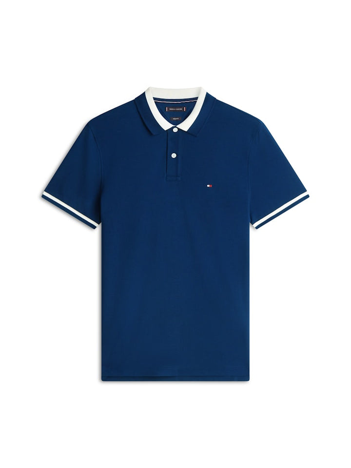 TOMMY HILFIGER CONTRAST COLLAR BLOCK REG POLO - CARBON NAVY
