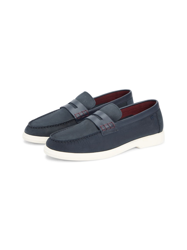 TOMMY HILFIGER MIX NUBUCK LOAFER - NAVY