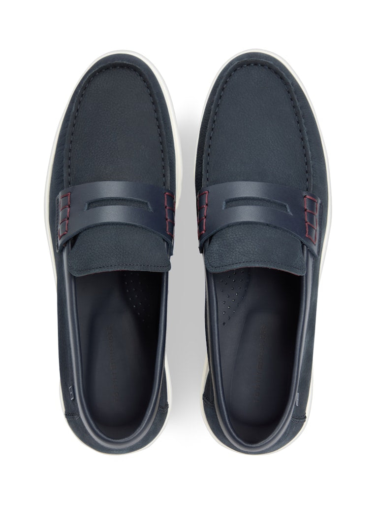 TOMMY HILFIGER MIX NUBUCK LOAFER - NAVY