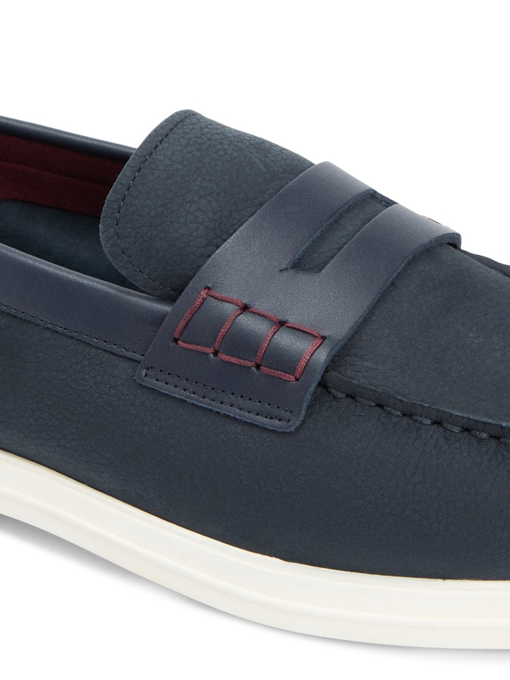 TOMMY HILFIGER MIX NUBUCK LOAFER - NAVY