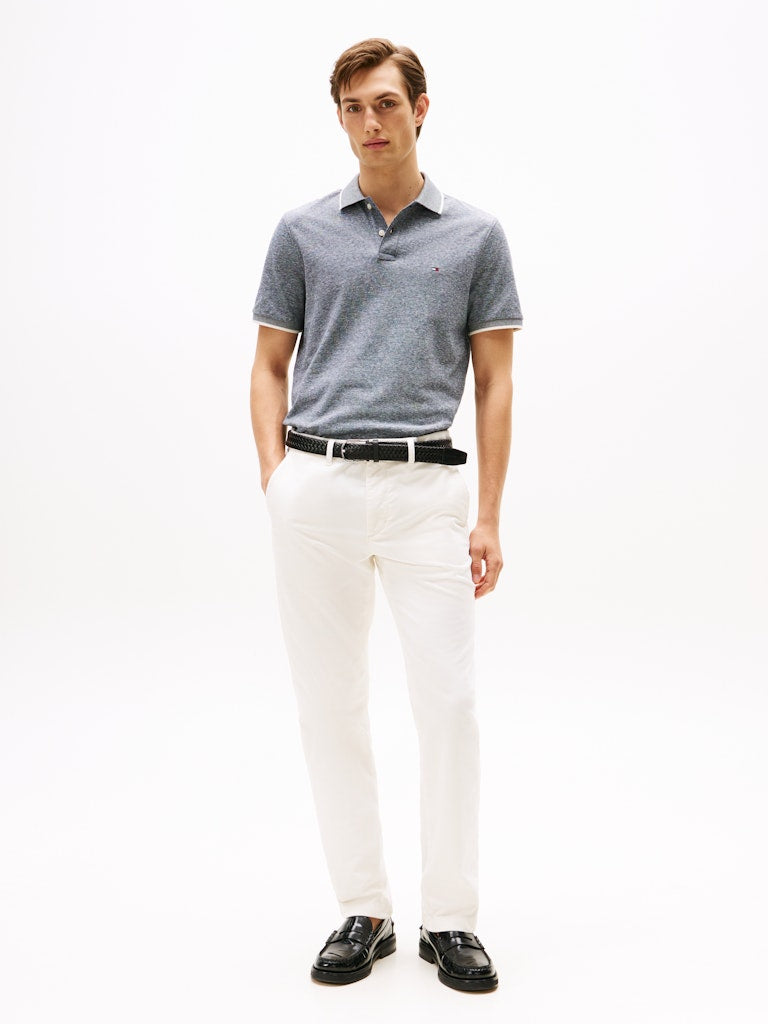 TOMMY HILFIGER COTTON LINEN PIQUE REG POLO - NAVY