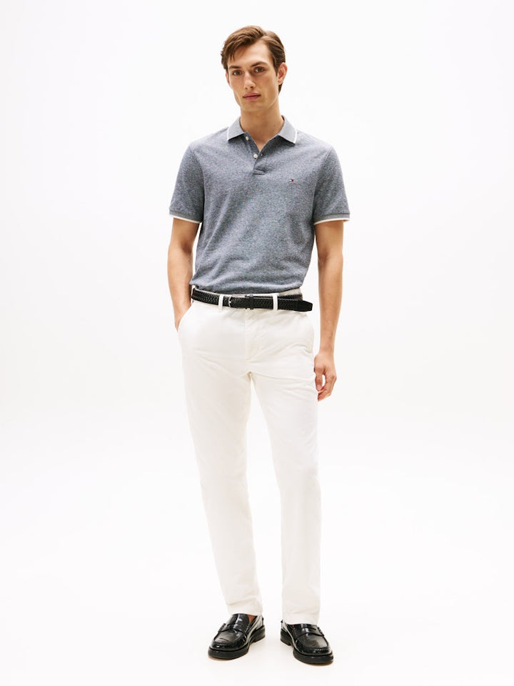 TOMMY HILFIGER COTTON LINEN PIQUE REG POLO - NAVY