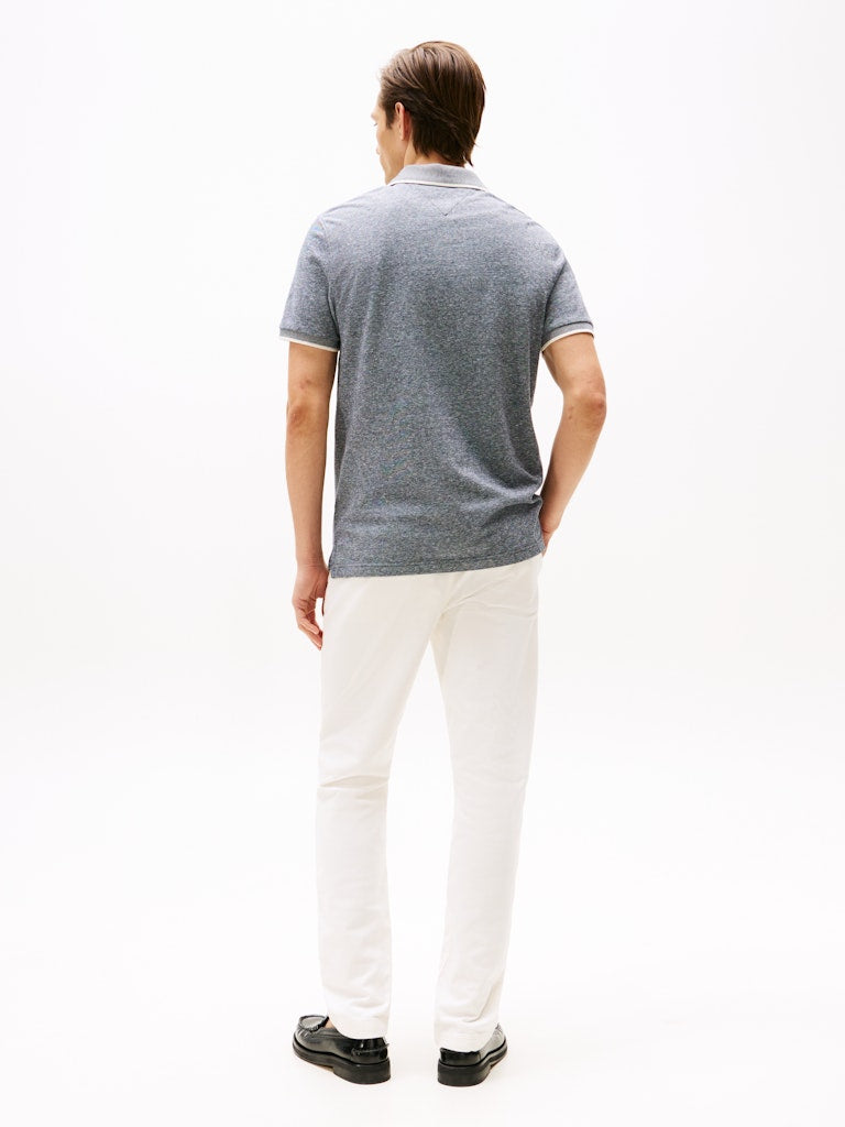 TOMMY HILFIGER COTTON LINEN PIQUE REG POLO - NAVY
