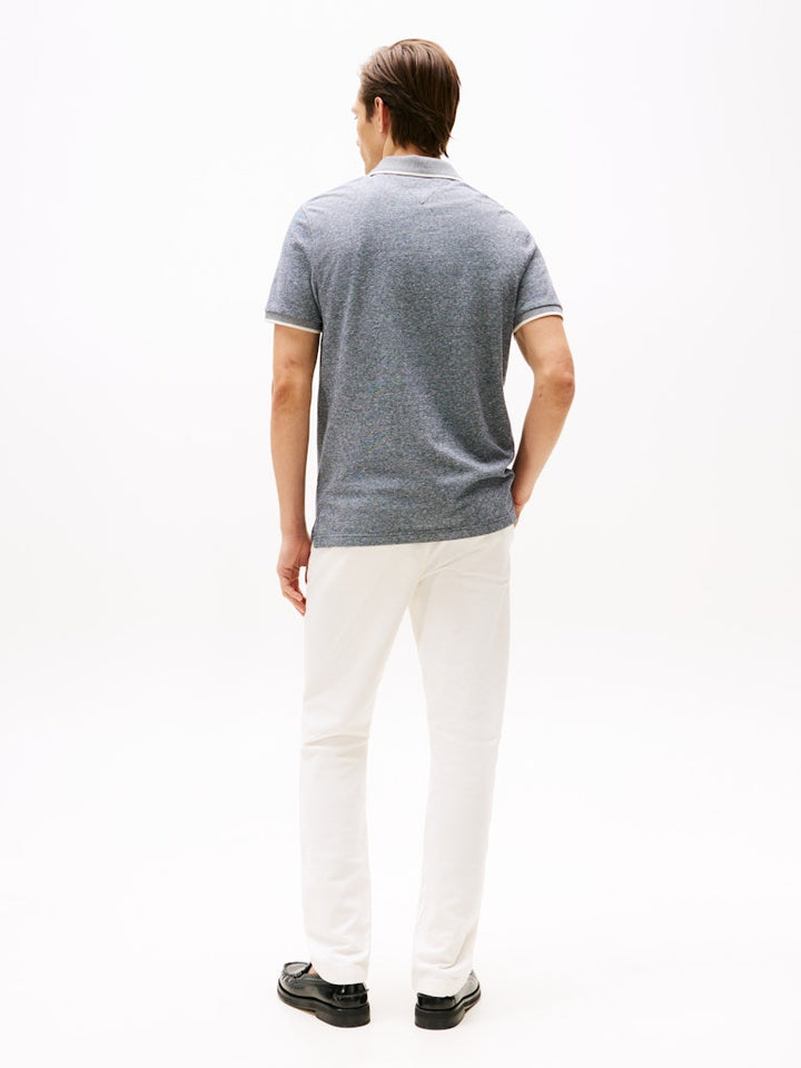 TOMMY HILFIGER COTTON LINEN PIQUE REG POLO - NAVY