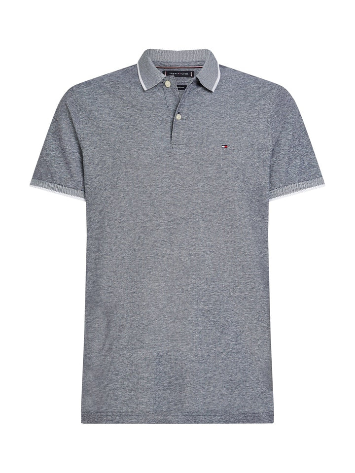 TOMMY HILFIGER COTTON LINEN PIQUE REG POLO - NAVY
