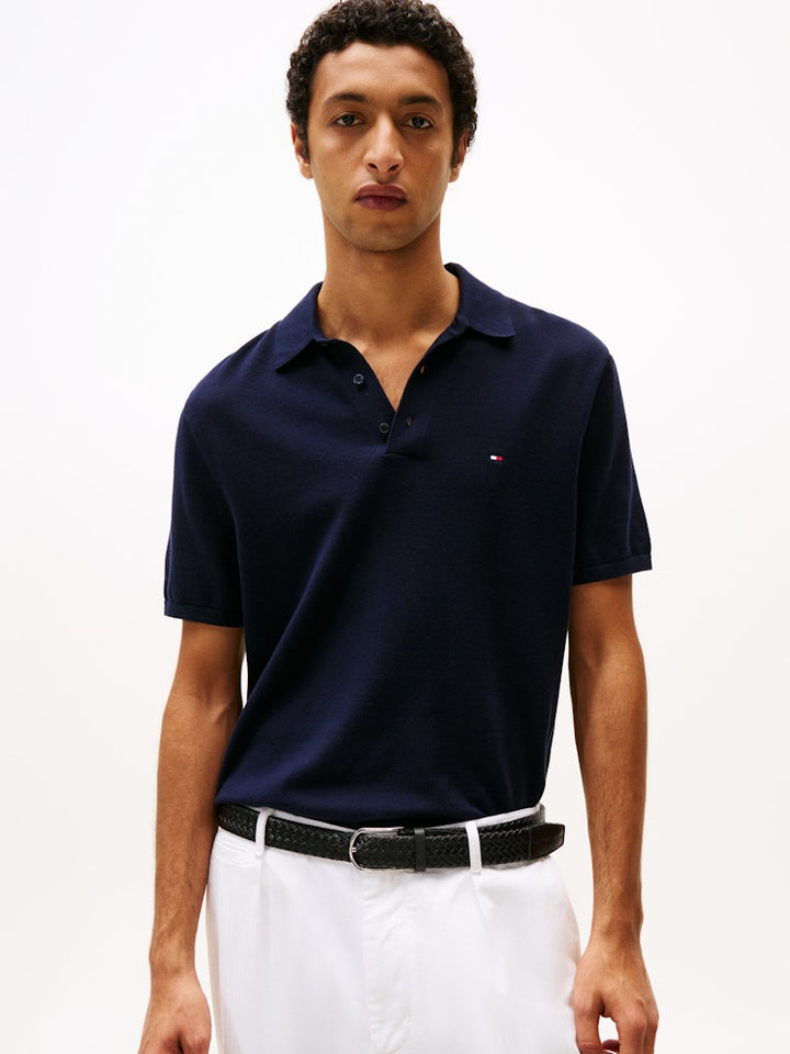 TOMMY HILFIGER ESS COTTON KNITTED POLO - NAVY
