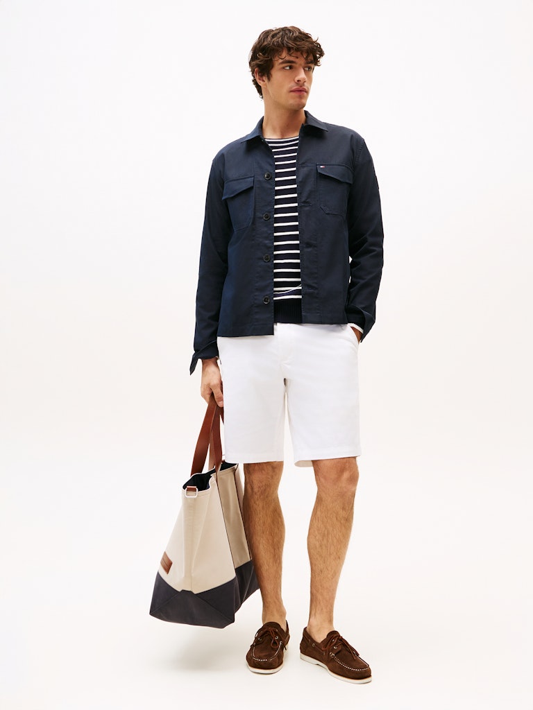 TOMMY HILFIGER COTTON NYLON SHIRT JACKET - NAVY