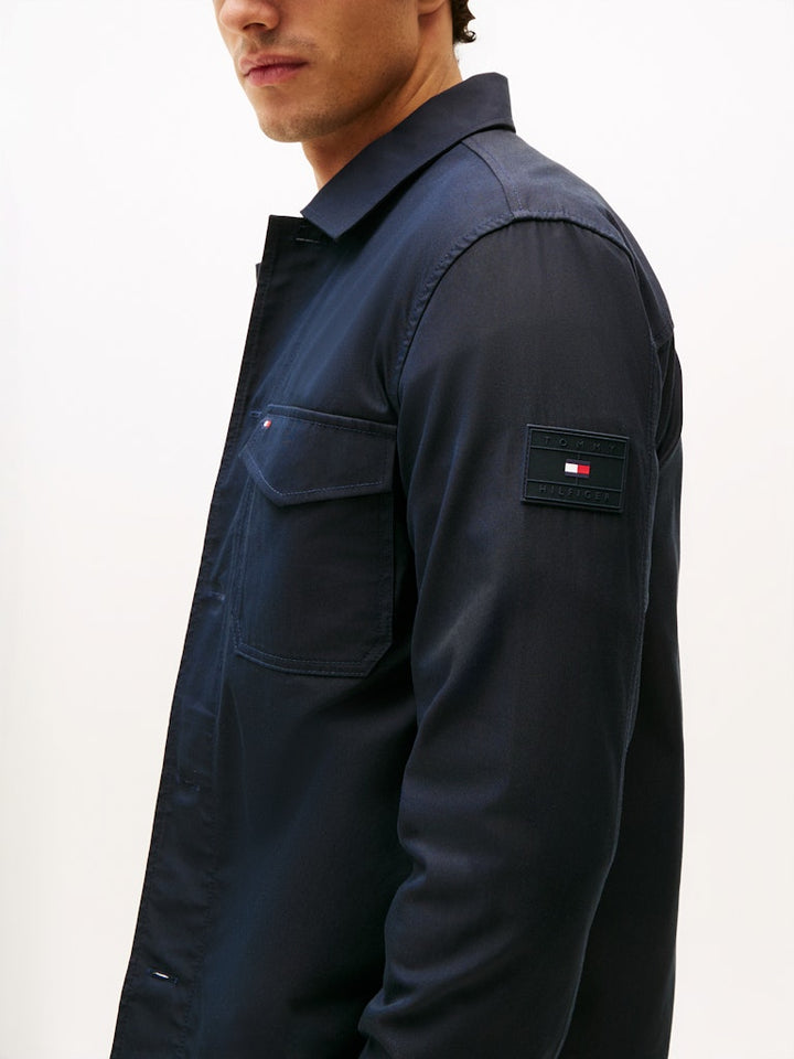 TOMMY HILFIGER COTTON NYLON SHIRT JACKET - NAVY