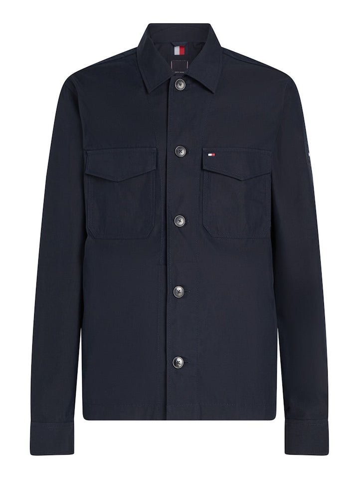 TOMMY HILFIGER COTTON NYLON SHIRT JACKET - NAVY
