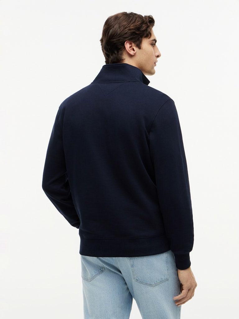 TOMMY HILFIGER ESS TERRY NEW 1/4 ZIP - NAVY