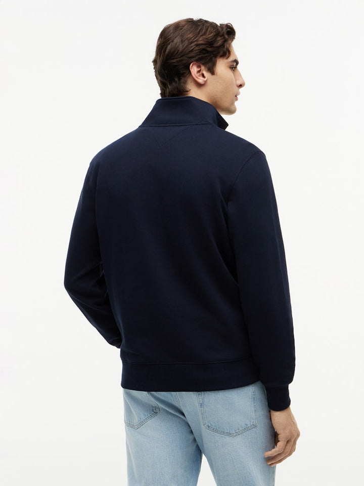 TOMMY HILFIGER ESS TERRY NEW 1/4 ZIP - NAVY