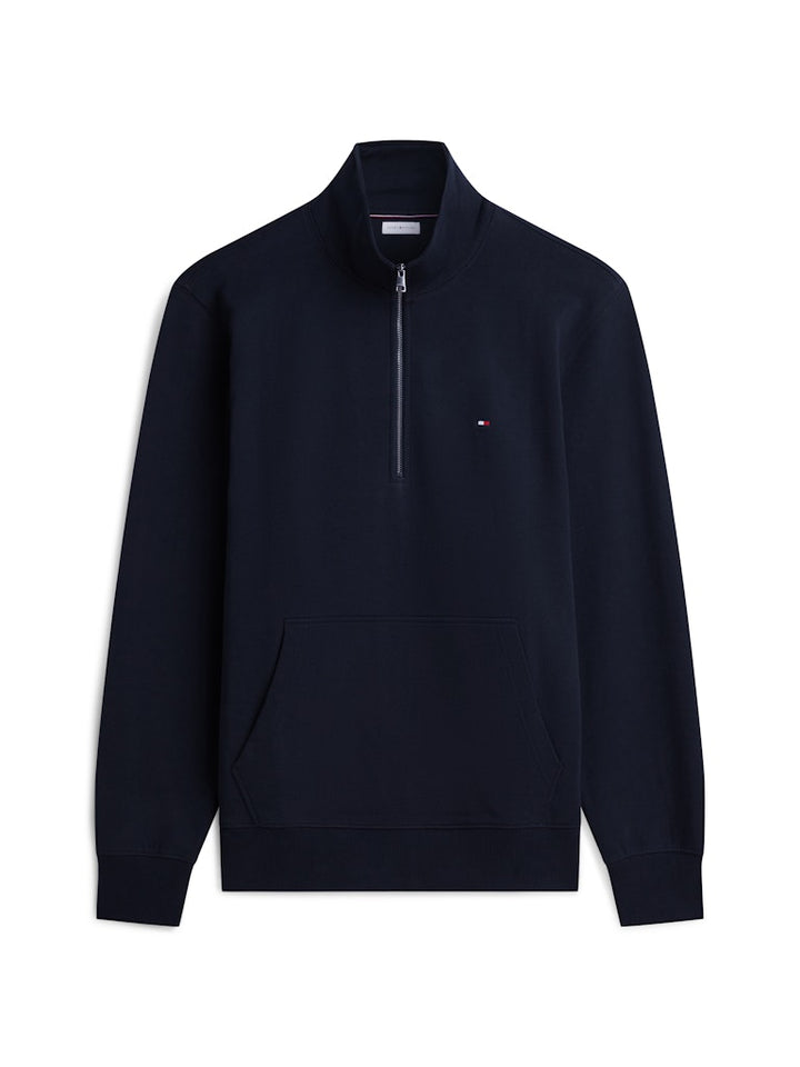 TOMMY HILFIGER ESS TERRY NEW 1/4 ZIP - NAVY